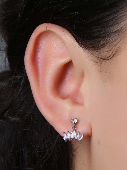 Sallanan Beşli Markiz Silver Piercing