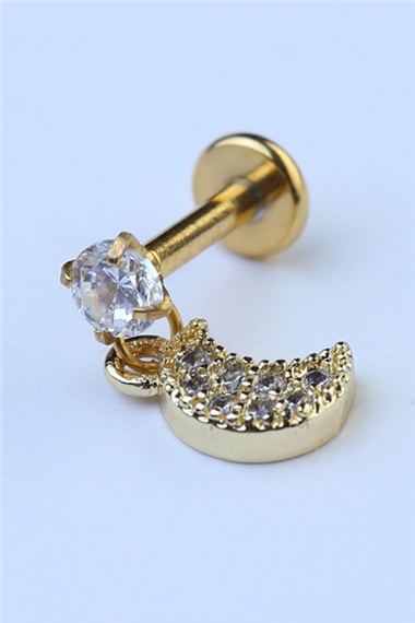 Sallantı Ay Labret Gold Piercing