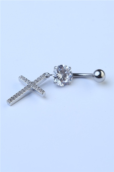 Sallantı Haç Göbek Silver Piercing