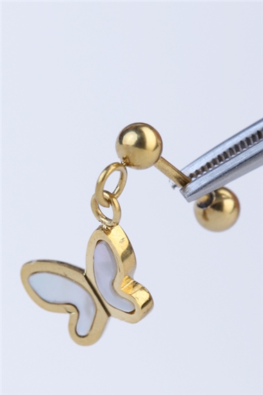 Sallantı Kelebek Gold Piercing