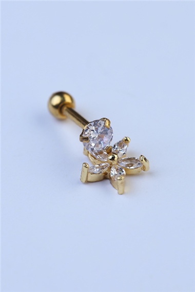 Sallantı Markiz Çiçek Gold Piercing