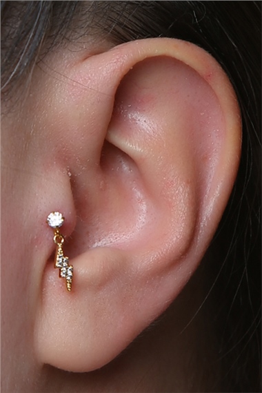 Sallantı Şimşek Labret Gold Piercing
