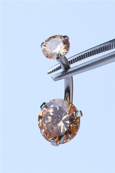 Sarı Tek Taş Küçük Boy Göbek Silver Piercing
