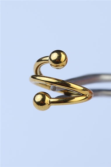 Sarmal Gizli Kilit Halka Gold Piercing