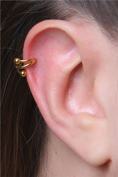 Sarmal Gizli Kilit Halka Gold Piercing
