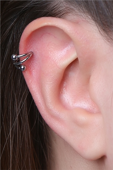 Sarmal Gizli Kilit Halka Silver Piercing