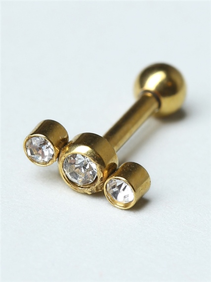 Sıra 3 Taş Gold Piercing