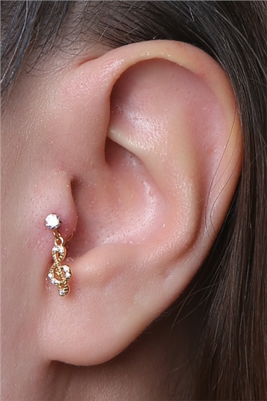 Sol Anahtarı Sallantı Labret Gold Piercing