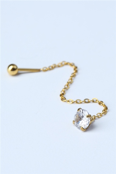 Taşlı Sarkaç (Küpe) Gold Piercing