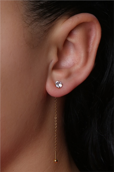 Taşlı Sarkaç (Küpe) Gold Piercing