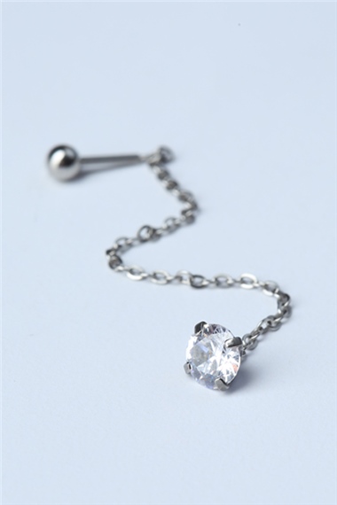Taşlı Sarkaç (Küpe) Silver Piercing
