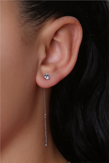 Taşlı Sarkaç (Küpe) Silver Piercing