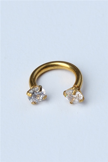 Taşlı Yarımay Gold Piercing 
