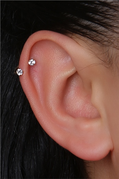 Taşlı Yarımay Gold Piercing 