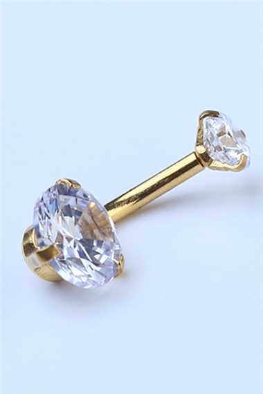 Tek Taş Orta Boy Göbek Gold Piercing