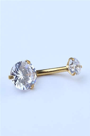 Tek Taş Orta Boy Göbek Gold Piercing