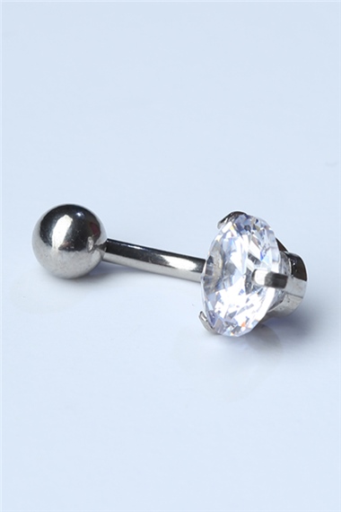 Toplu Tek Taş Göbek Silver Piercing