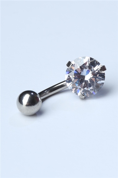 Toplu Tek Taş Göbek Silver Piercing