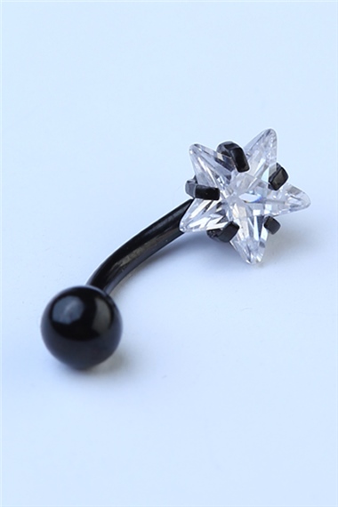 Toplu Yıldız Göbek Siyah Piercing