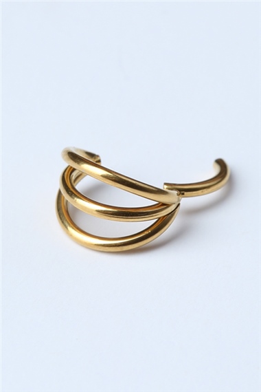 Üç Sıra Gizli Kilit Halka Gold Piercing