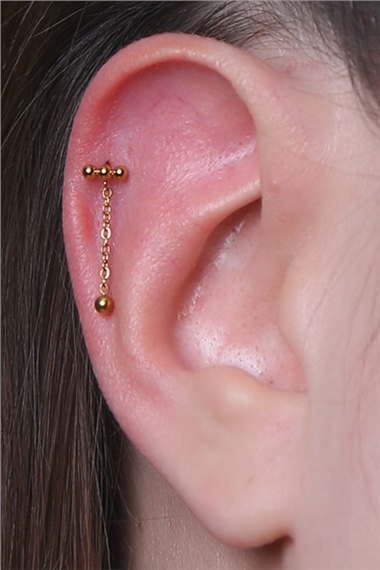 Üç Top Sallantı Gold Piercing