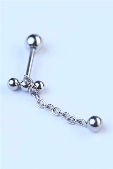 Üç Top Sallantı Silver Piercing