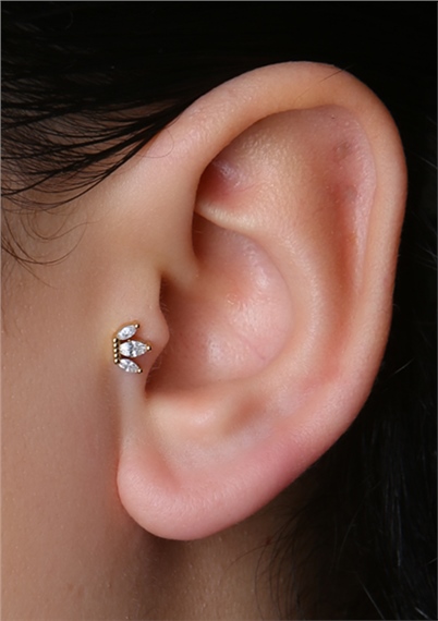 Üçlü Markiz Gold Piercing