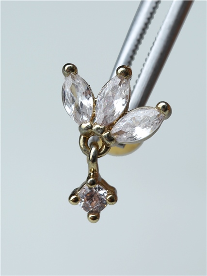 Üçlü Markiz Sallantı Gold Piercing