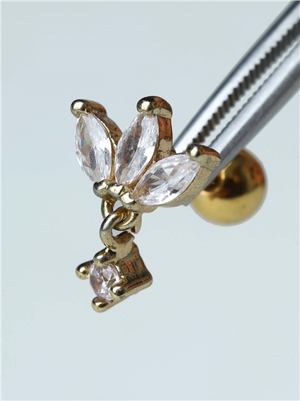 Üçlü Markiz Sallantı Gold Piercing