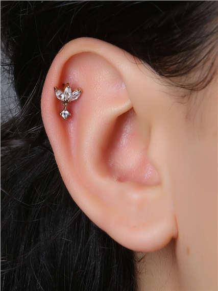 Üçlü Markiz Sallantı Gold Piercing