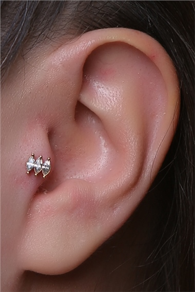 Üçüz Markiz Labret Gold Piercing