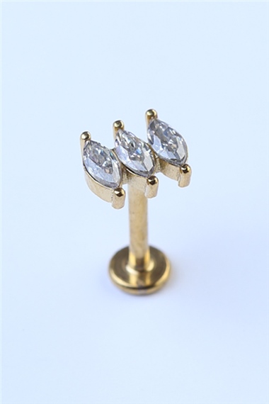 Üçüz Markiz Labret Gold Piercing