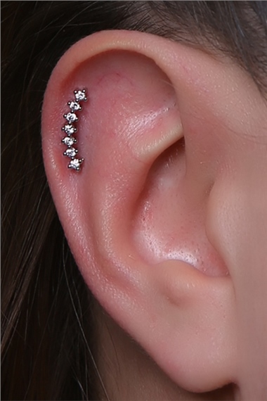 Yedili Arc Silver Piercing
