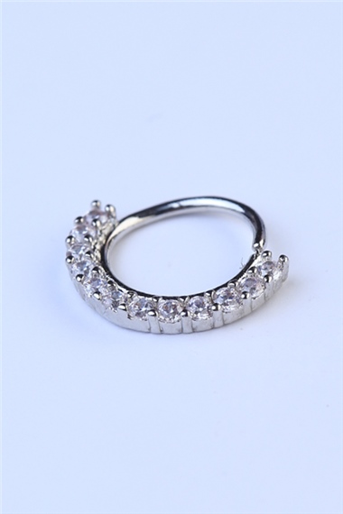 Yelpaze Sıkıştırmalı Halka Silver Piercing