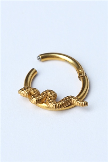 Yılan Gizli Kilit Halka Gold Piercing