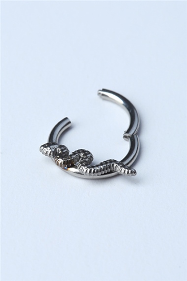 Yılan Gizli Kilit Halka Silver Piercing