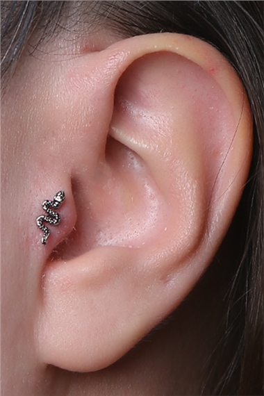 Yılan Labret Silver Piercing