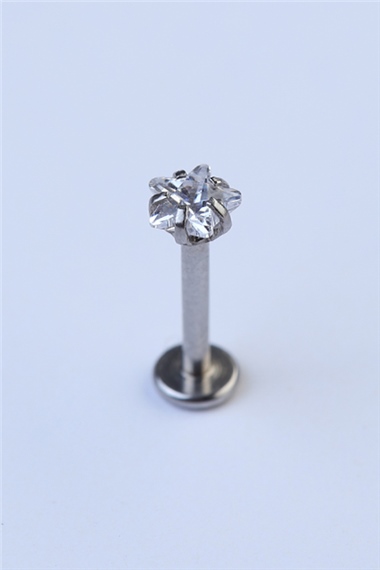 Yıldız Taş Labret Orta Boy Silver Piercing