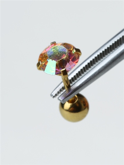 Yuvarlak Rainbow Gold Piercing
