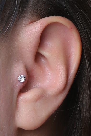 Yuvarlak Taş Labret Orta Boy Silver Piercing