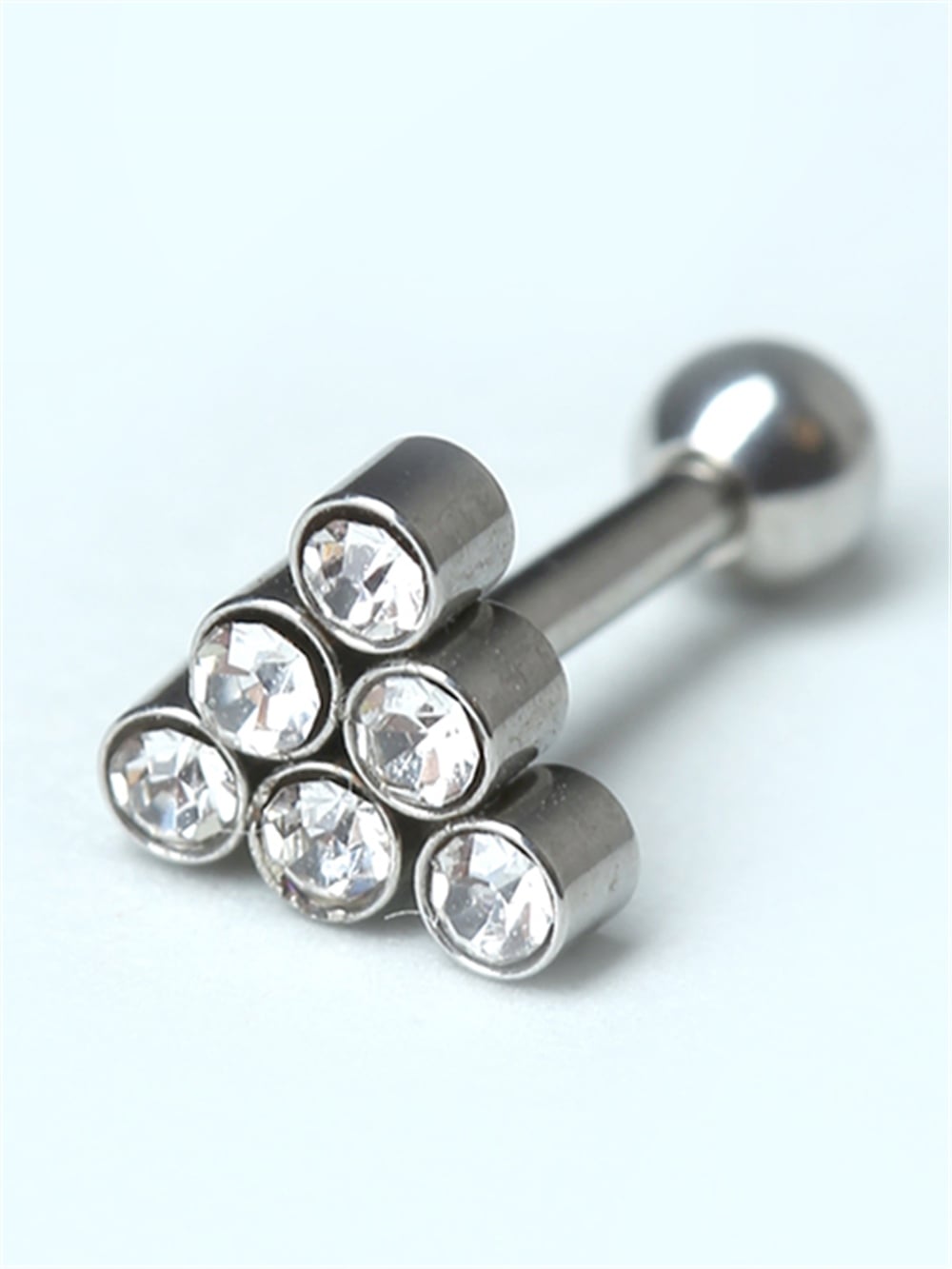 Altı Taşlı Piramit Silver Piercing