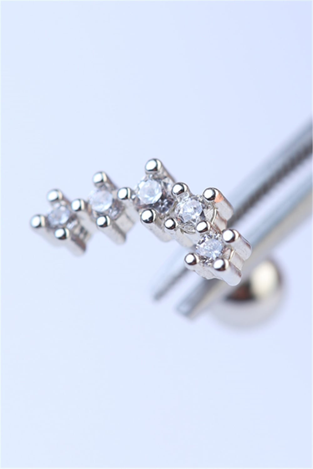 Beş Taşlı Arc Silver Piercing