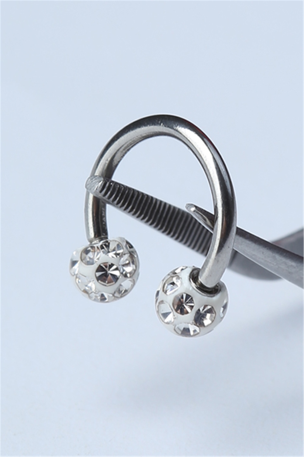 Disco Yarımay Silver Piercing