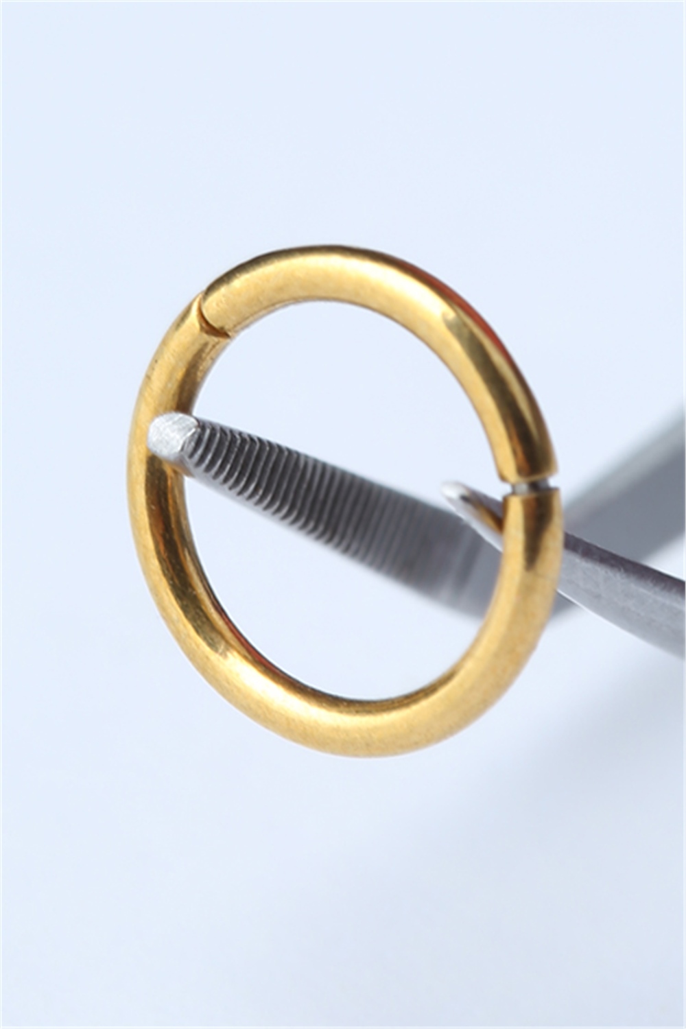 Düz Gizli Kilit Küçük Boy Halka Gold Piercing