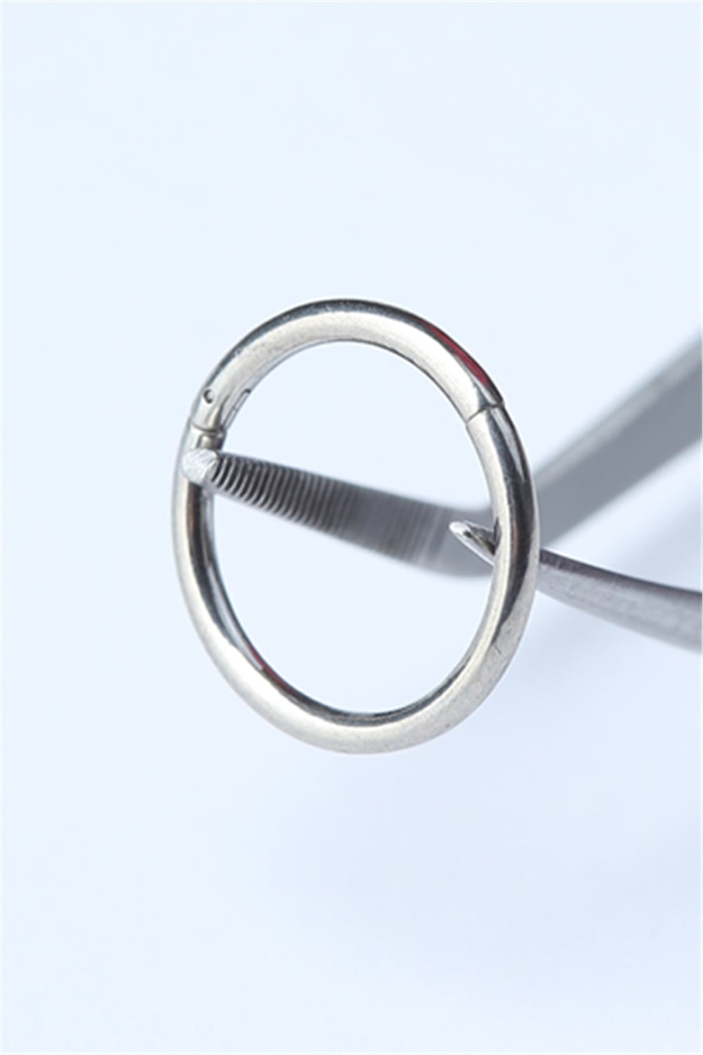 Düz Gizli Kilit Orta Boy Halka Silver Piercing