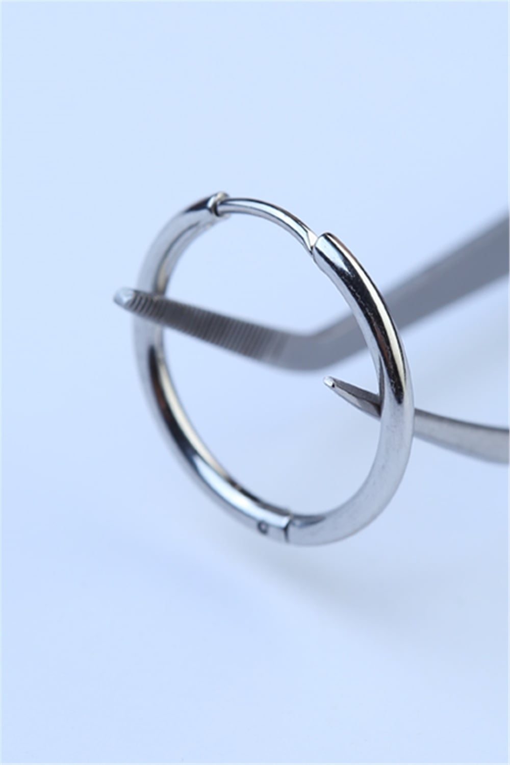 Düz Küpe (İnce) Büyük Boy Silver Piercing