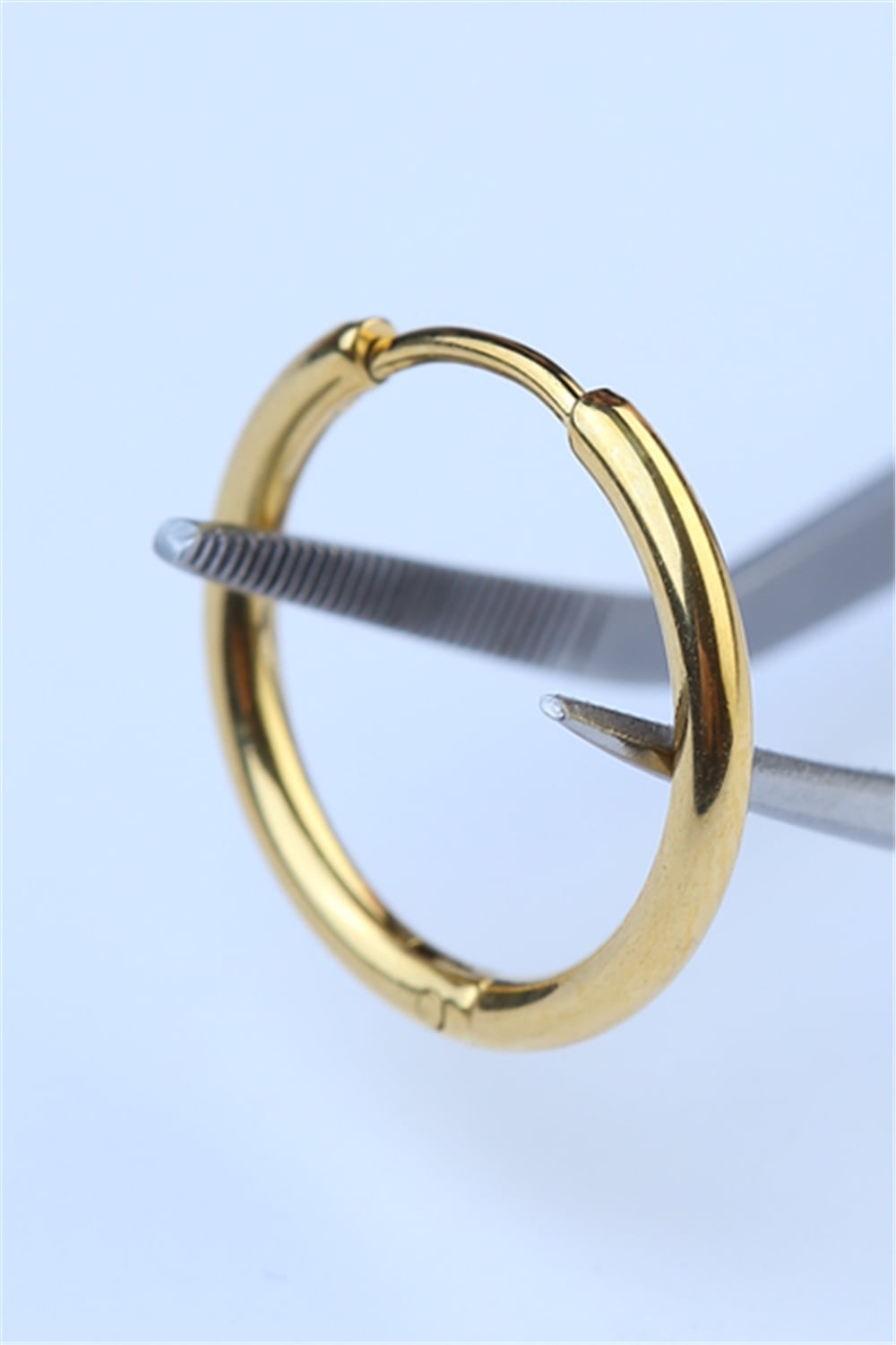 Düz Küpe (İnce) Orta Boy Gold Piercing