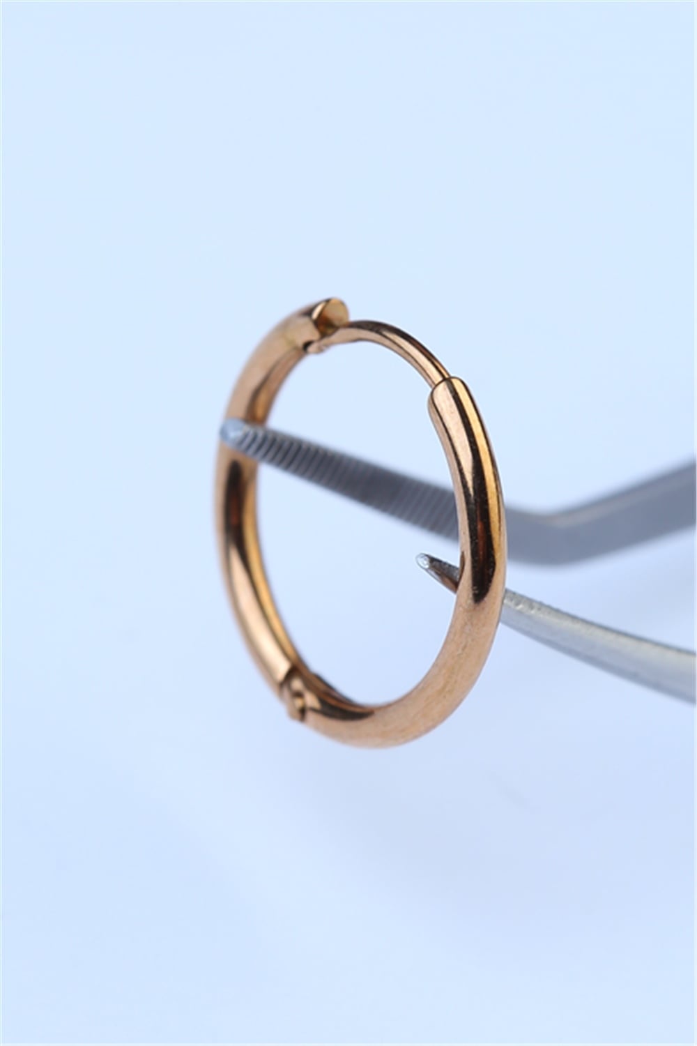 Düz Küpe (İnce) Orta Boy Rose Gold Piercing