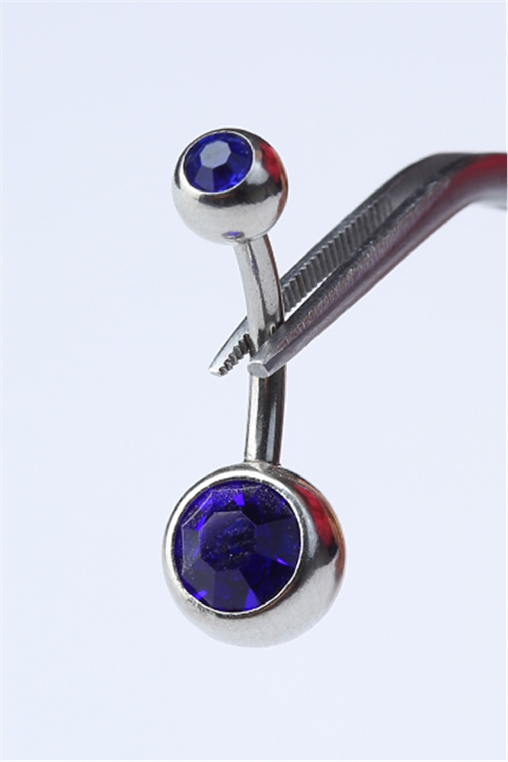 Düz Safir Taş Göbek Silver Piercing