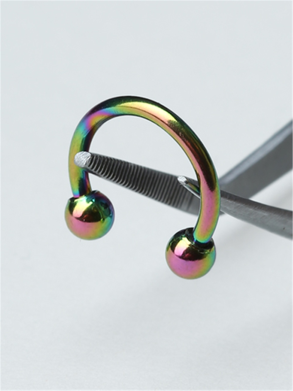 Düz Yarımay Hologram Piercing